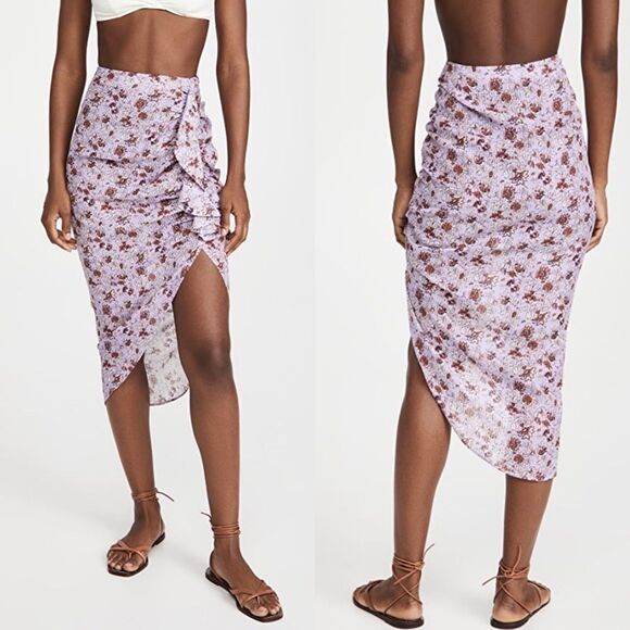 Nwt veronica beard hazel skirt in lavender multi floral women’s size M - Picture 1 of 10